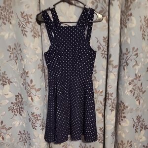 B Darlin Navy Polka Dot Dress